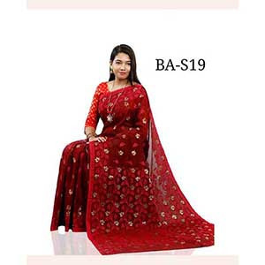 Half Silk Jamdani Saree for Women